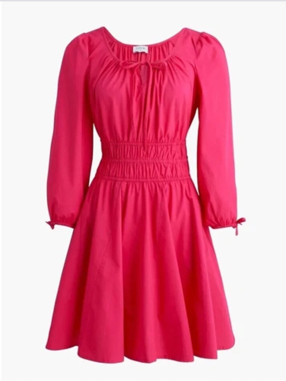 NWT J.Crew Factory Smocked-Waist Mini Dress Pink SZ 12